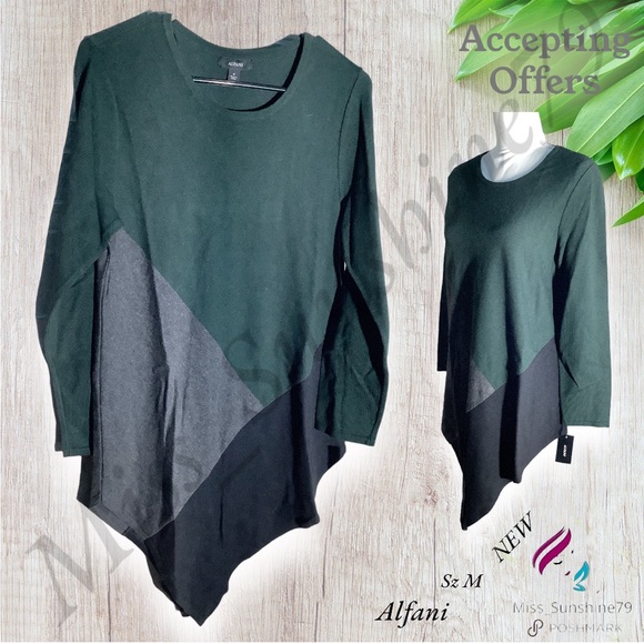 Alfani Sweaters - Alfani NEW - Sz M - assymetric Sweater Tunic
